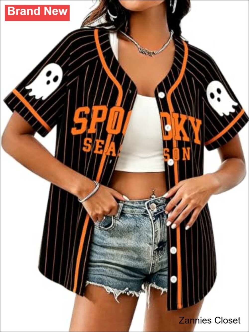 👻 Spooky Season Halloween Jersey Pumpkin Short Sleeve Fall Party Top